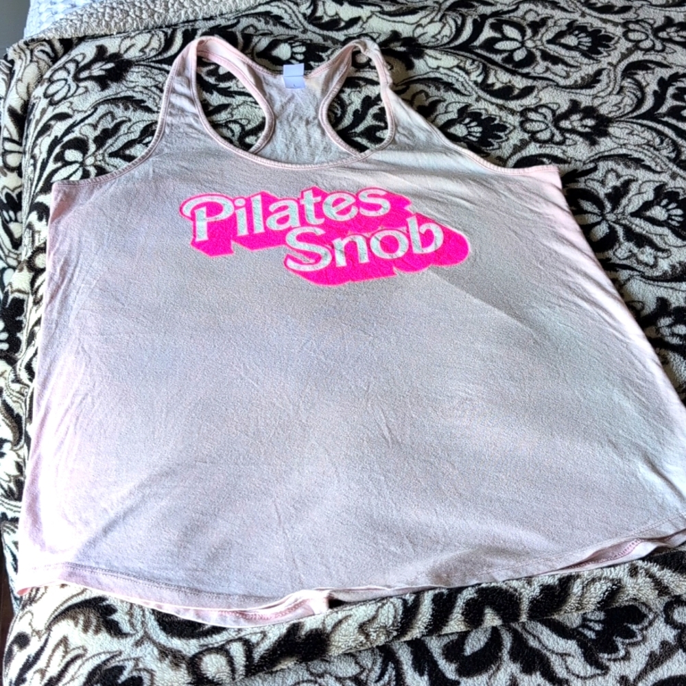 Pilates Snob Barbie Racer Back tank size large